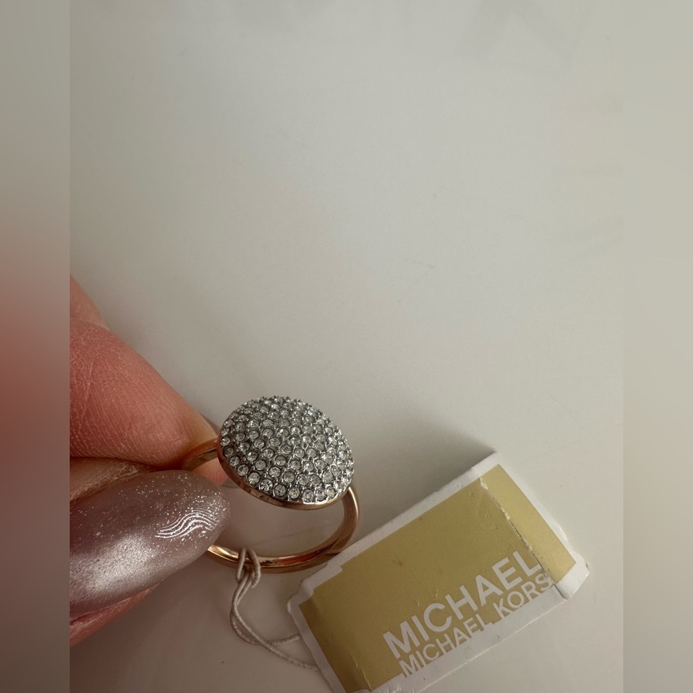 Michael Kors brilliant statement Gold Band with Silver Accents Ring 7.5